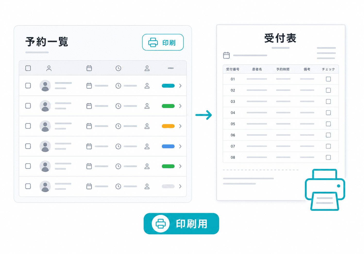 紙の受付表をすぐ用意
