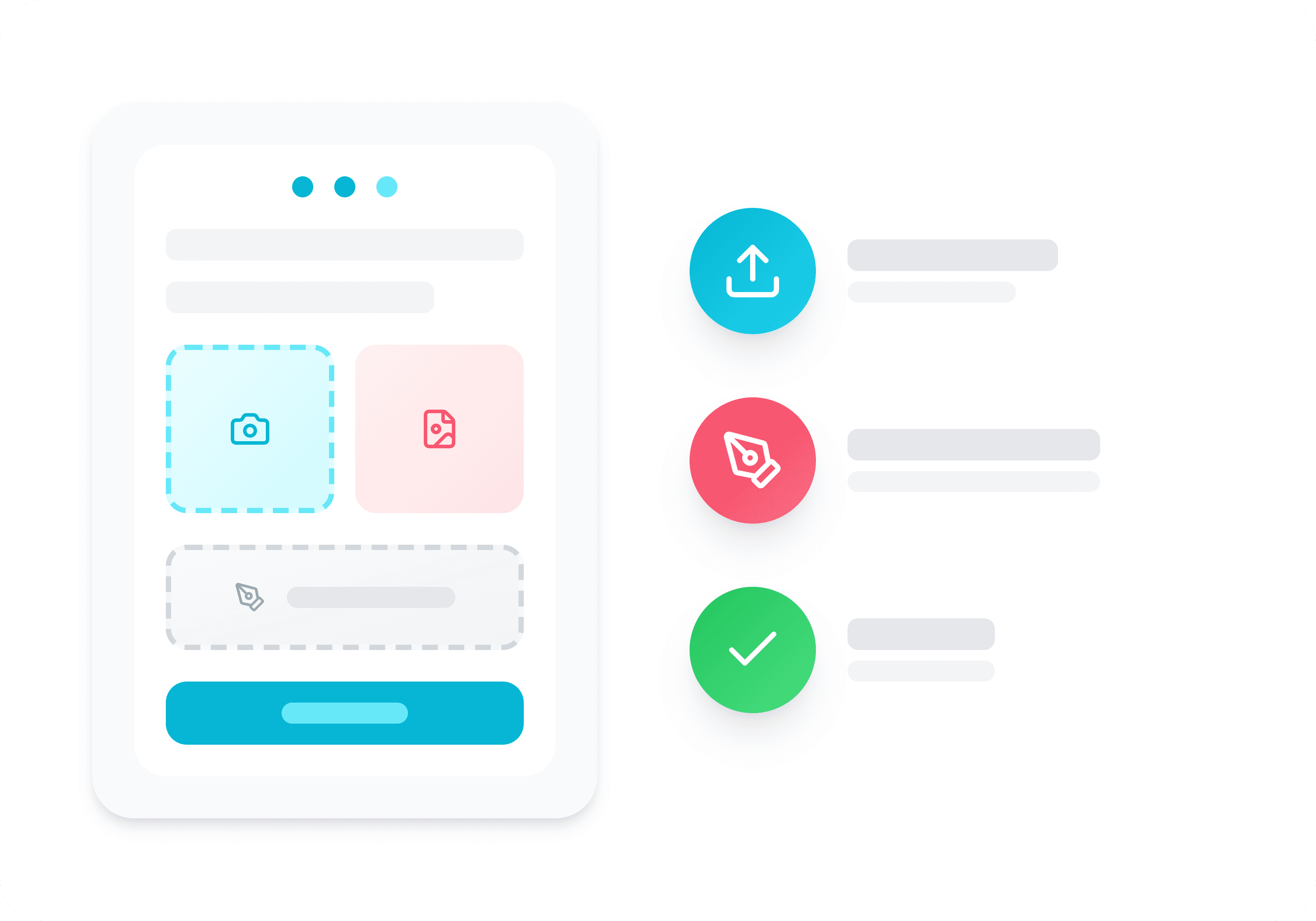 傷や検査票の画像・署名もその場で提出できる